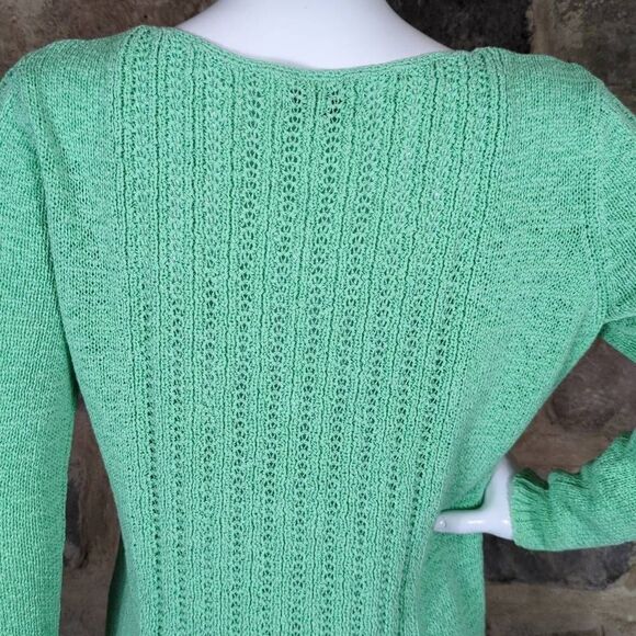 RACHEL Zoe Seafoam Green Knit Sweater Woman's Size Large Long Sleeve Loose Knit - Picture 6 of 11